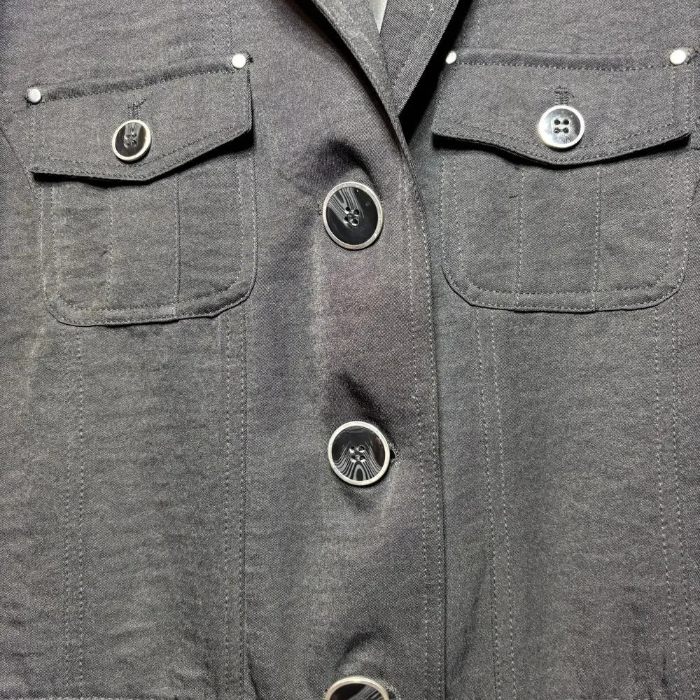 Christopher Banks Utility Jacket‎ 10 Black Versatile Minimalist Upscale Grunge